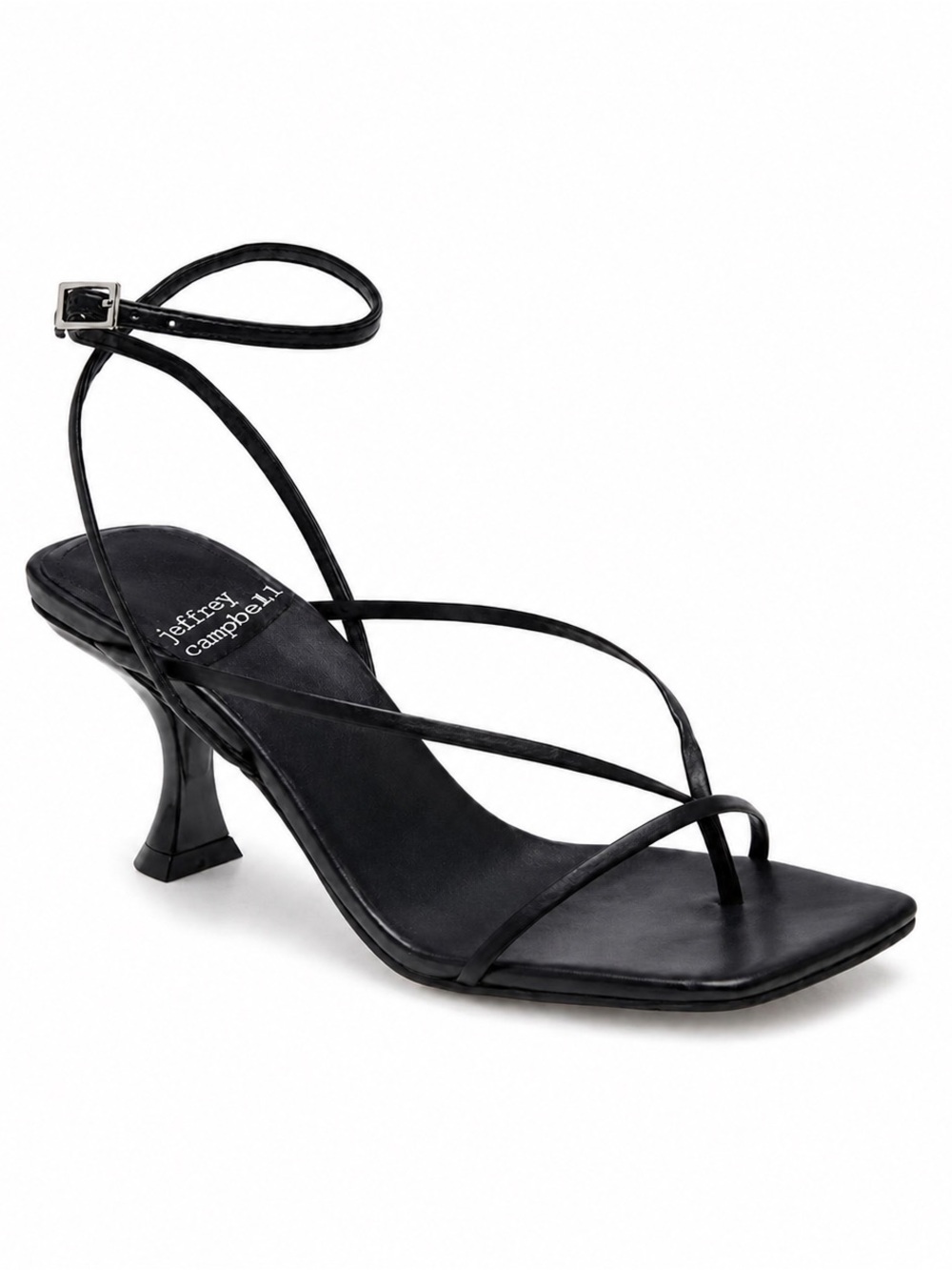 Jeffrey Campbell Flux Black Strappy Heeled Sandals Size 7